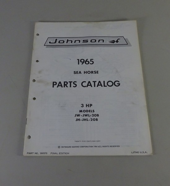 Teilekatalog OMC Johnson Outboards / Außenborder 3 PS Models Stand 1965