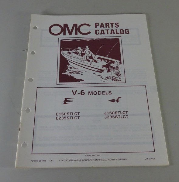 Teilekatalog Johnson Evinrude Outboards V-6 135 / 235 Models Stand 3/1983