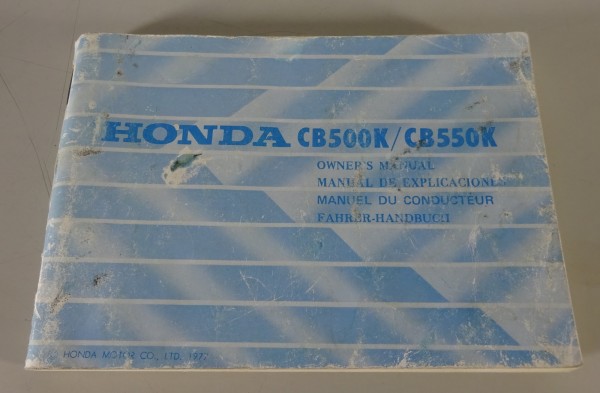 Betriebsanleitung / Owner´s Manual Honda CB 500 K / CB 550 K Stand 1977