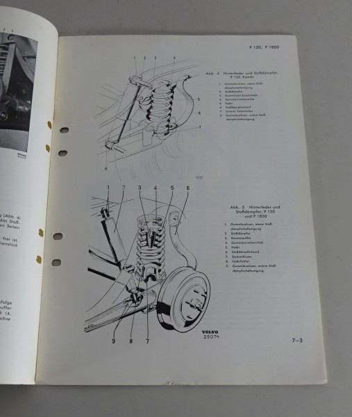 Werkstatthandbuch Volvo P 120 + P 1800 Federung / Stoßdämpfer / Räder - ab 1965