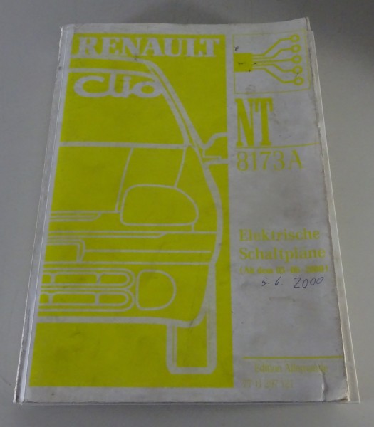 Werkstatthandbuch Elektrik / Elektrische Schaltpläne Renault Clio 06/2000