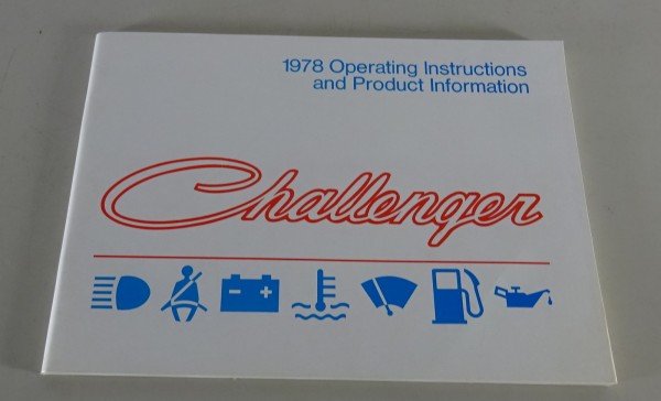 Owner´s Manual / Handbook Dodge Challenger Stand 1978