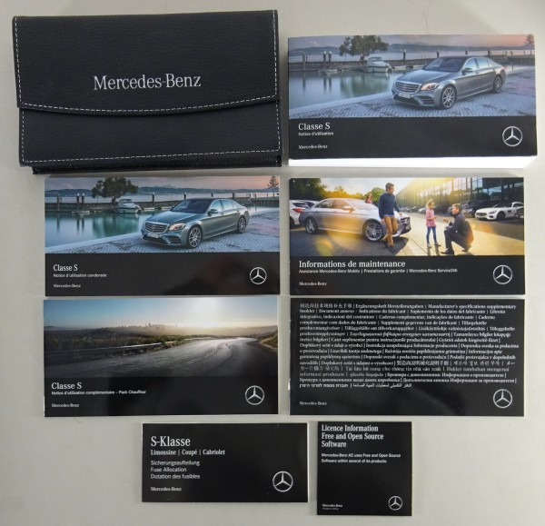 Dossier de bord + mode d'emploi Mercedes Classe S série W222 état 2019