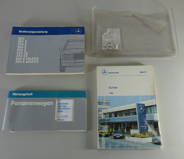 Bordmappe mit Betriebsanleitung Mercedes W124 200 230 260 300 E CE 4Matic, 1988