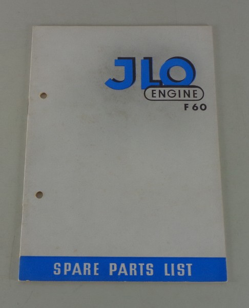 Teilekatalog / Parts List ILO / JLO Engine F 60 Stand 1953