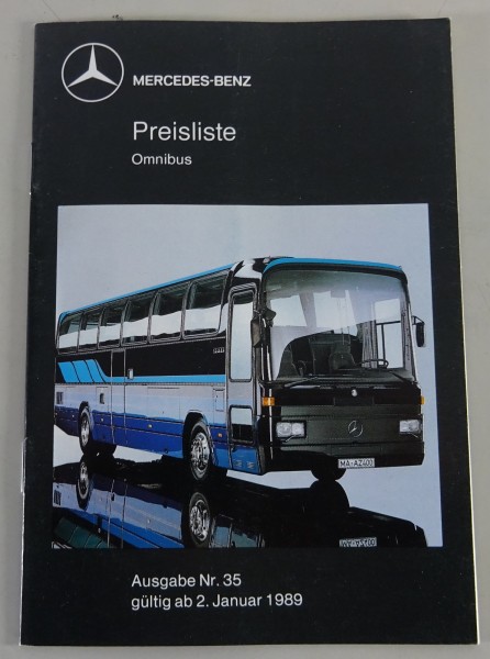 Preisliste Mercedes-Benz Omnibus Ausgabe Nr.: 35 Stand 01/1989