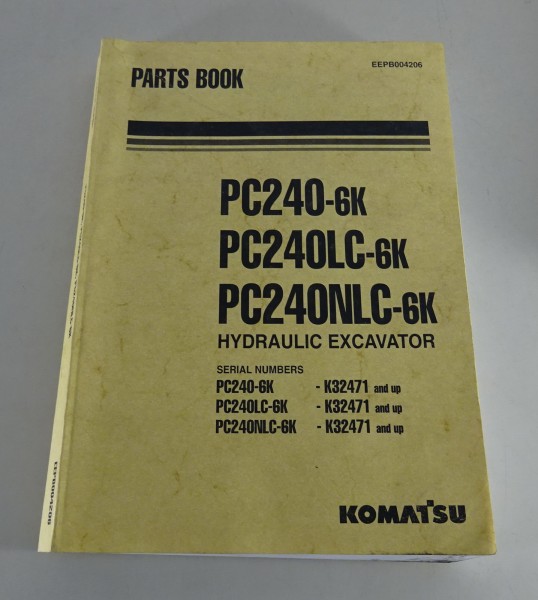 Parts Catalogue Komatsu Hydraulik Hydraulikbagger PC240LC-6K PC240-6K PC240NLC6K