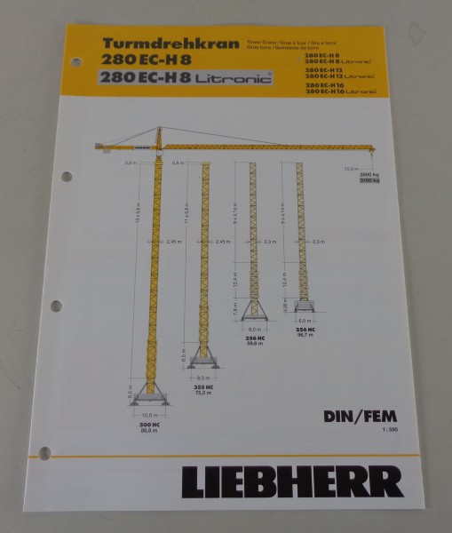 Datenblatt Liebherr Turmdrehkran 280 EC-H 8 / Litronic von 03/2004