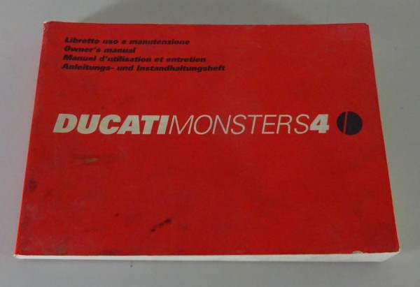 Betriebsanleitung / Owner´s Manual Ducati Monster S4 von 01/2001