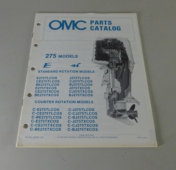 Teilekatalog Johnson Evinrude Außenborder / Outboards 275 Models Stand 3/1985