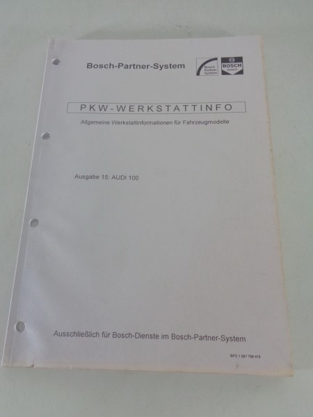 Werkstatthandbuch von Bosch für Audi 100 C4 Stand 08/1994