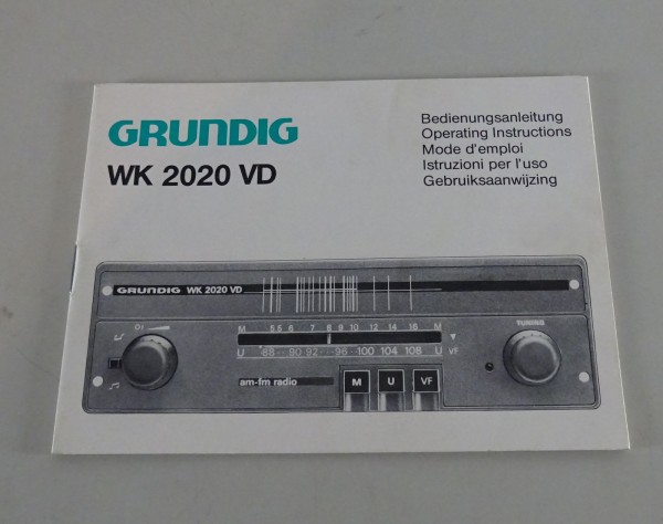 Betriebsanleitung / Handbuch Grundig Radio WK 2020 VD