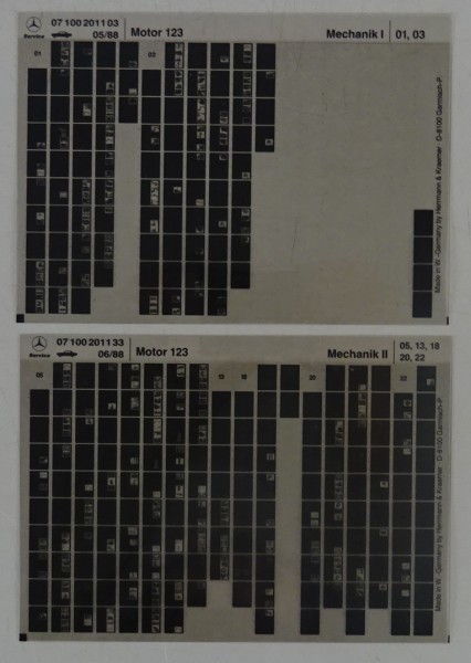 Microfich Teilekatalog Mercedes-Benz Benzin Motor M 123 Mechanik I - II 06/1988