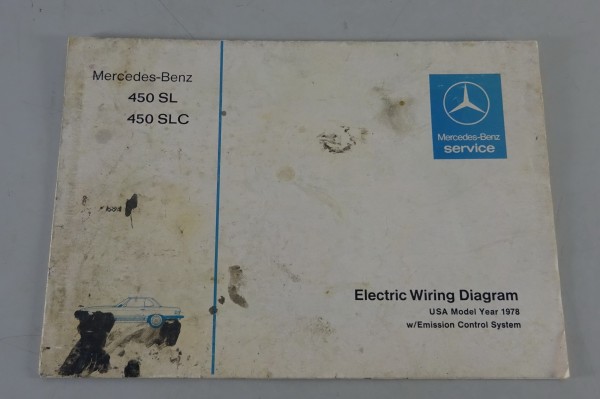 Electric Wiring Diagram Mercedes-Benz R107 450 SL / C107 450 SLC from 07/1978
