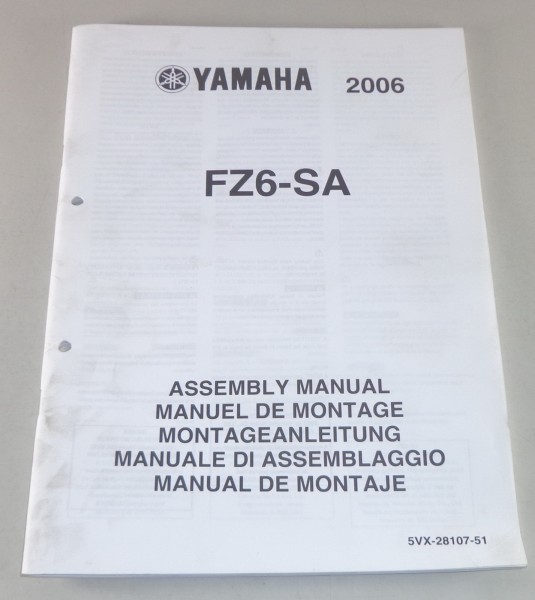 Montageanleitung / Set Up Manual Yamaha FZ6-SA Stand 2006