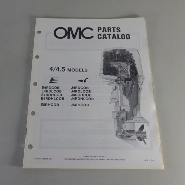 Teilekatalog OMC Evinrude / Johnson Outboards E4RD / J4RD Stand 8/1984