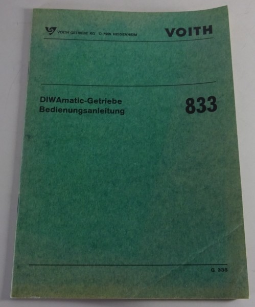 Betriebsanleitung / Handbuch Voith DIW Amatic-Getriebe 833 Stand 06/1963