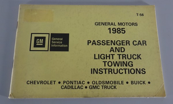 Handbuch General Motors Abschleppanleitung Buick, Chevrolet, Cadillac, etc. 1985