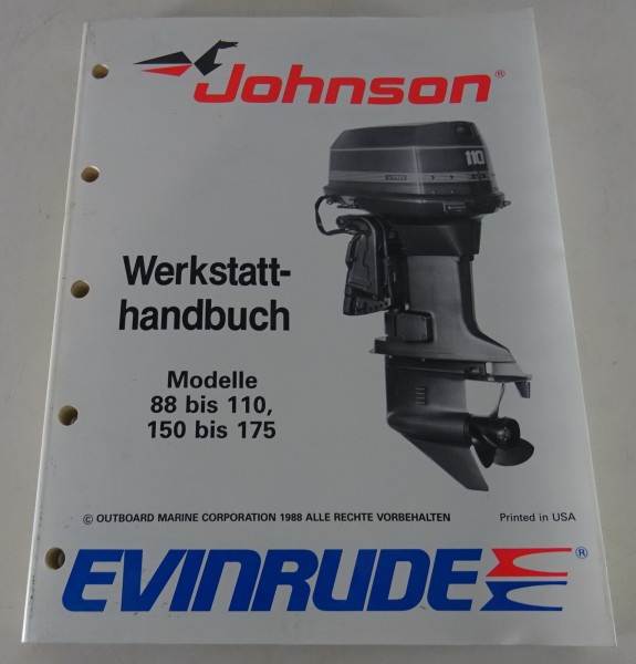 Werkstatthandbuch Johnson Bootsmotoren Modelle 88 - 110 & 150 - 175 Stand 1988