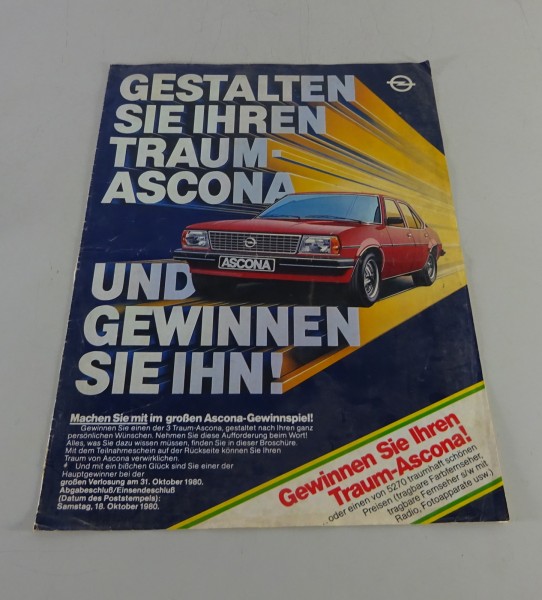 Prospekt / Broschüre Opel Ascona B Stand 10/1980