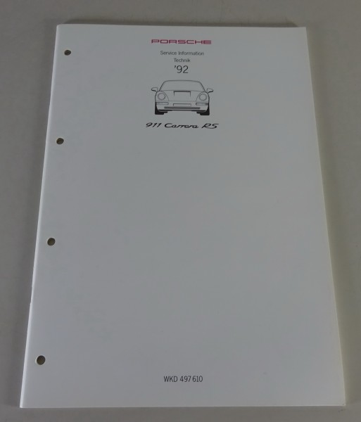 Werkstatthandbuch / Service Information Porsche 911 RS Typ 964 260 PS von 9/1991