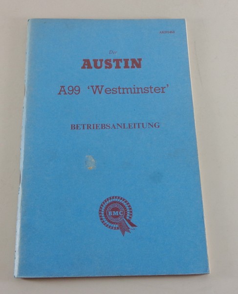 Betriebsanleitung / Handbuch Austin A99 Westminister von 12/1959