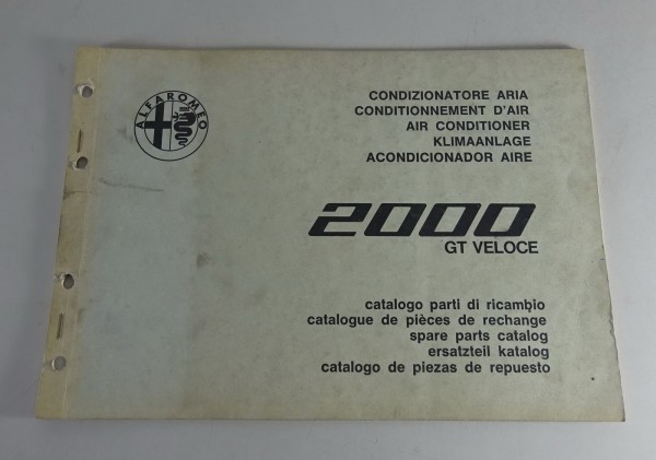 Teilekatalog / Parts list Alfa Romeo 2000 GTV Bertone Klimaanlage Stand 12/1973