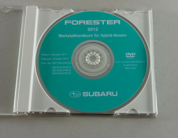 Werkstatthandbuch auf DVD Subaru Forester Hybrid - Version Modelljahr 2012