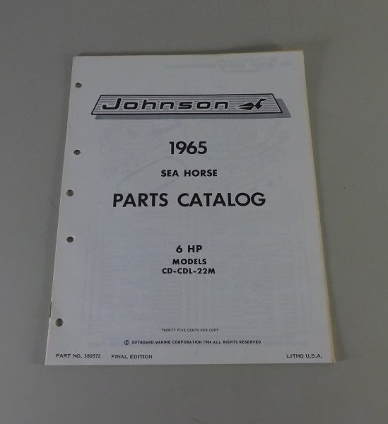 Teilekatalog OMC Johnson Outboards / Außenborder 6 PS Models Stand 1965