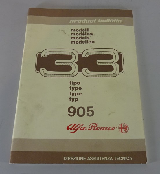 Product Bulletin / Einführungsschrift Alfa Romeo 33 Typ 905 Stand 09/1986