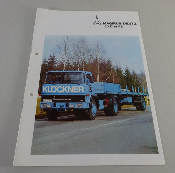 Prospekt Magirus-Deutz LKW 170 D 14 FS Frontlenker-Zugmaschine Stand 09/1974