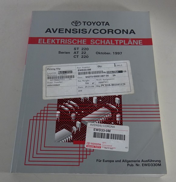 Werkstatthandbuch Toyota Avensis / Corona Elektr. Schaltpläne Stand 10/1997