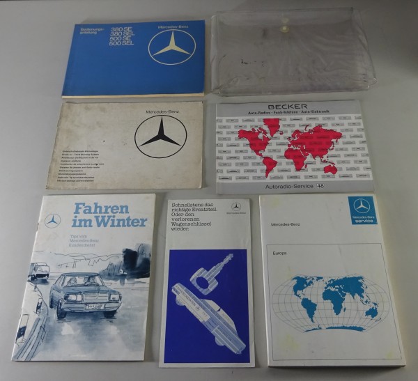Bordmappe + Betriebsanleitung Mercedes W126 S-Klasse 380 + 500 SE, SEL von 1980