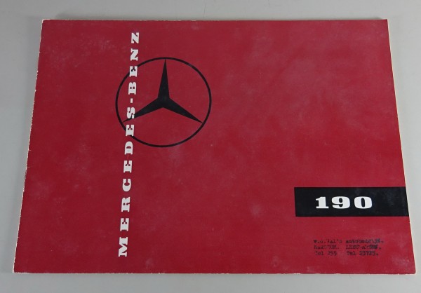 Prospekt / Broschüre Mercedes-Benz 190 W121 Ponton mit 75 PS Stand 01/1959