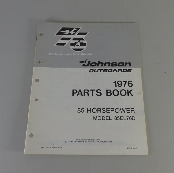 Teilekatalog OMC Johnson 85 PS Models Stand 11/1975