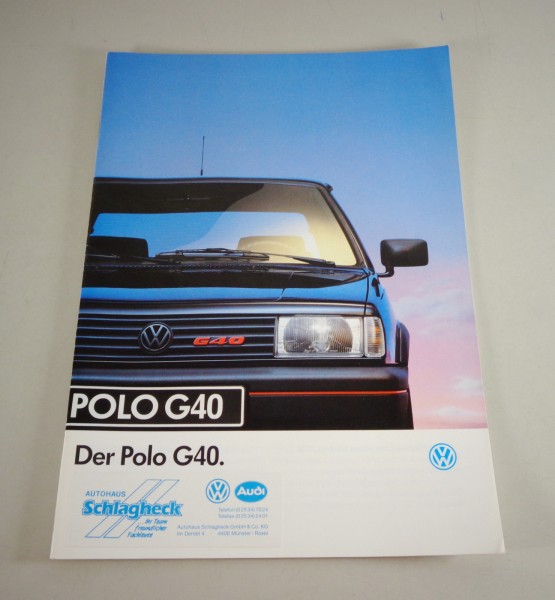 Prospekt / Broschüre VW Polo G 40 Typ 86 c 2F Modelljahr 1992