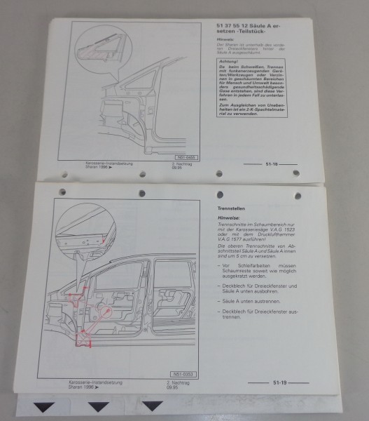 Werkstatthandbuch / Reparaturleitfaden VW Sharan I ab Baujahr 1996