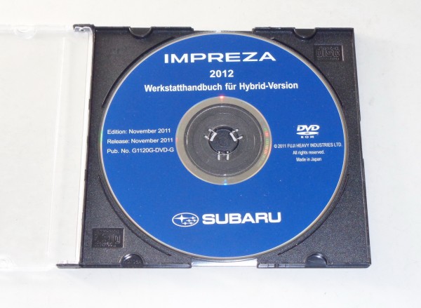 Werkstatthandbuch auf DVD Subaru Impreza Hybrid - Version Mj. 2012 Stand 11/2011