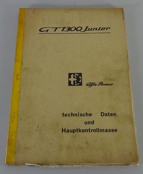 Werkstatthandbuch / Technische Daten Alfa Romeo GTA 1300 Junior Stand 03/1967