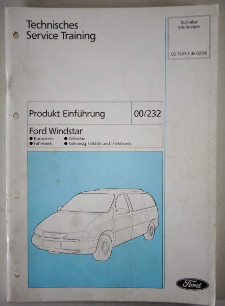 Technische Information Service Training Ford Windstar Stand 02/1995