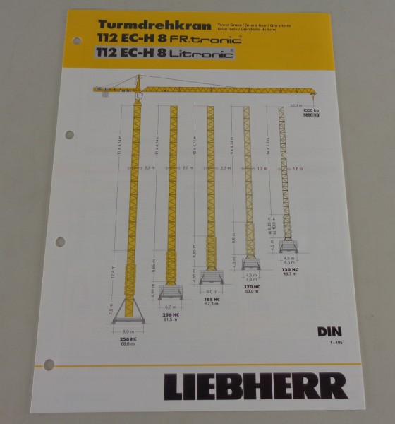 Datenblatt Liebherr Turmdrehkran 112 EC-H 8 FR.tronic / 112 EC-H 8 Litronic