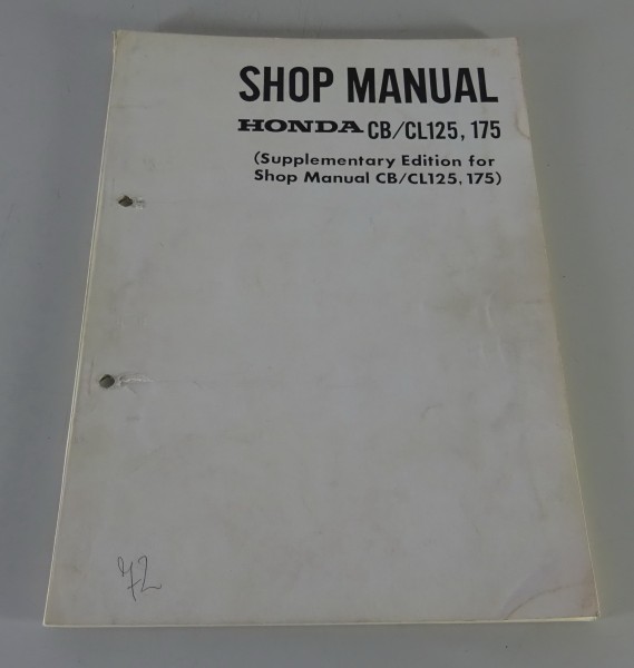 Workshop Manual supplement Honda CB / CL 125, 175 model K3