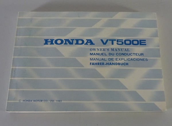 Betriebsanleitung / Handbuch Honda VT 500 E Ausgabe 1983