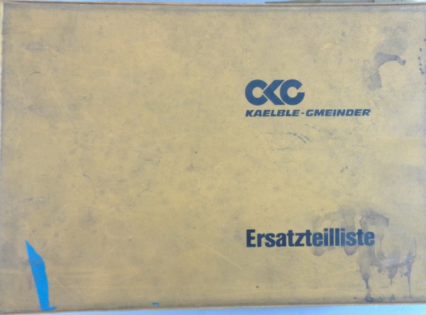 Teilekatalog + Schaltpläne / spare parts list Kaelble Muldenkipper K 33