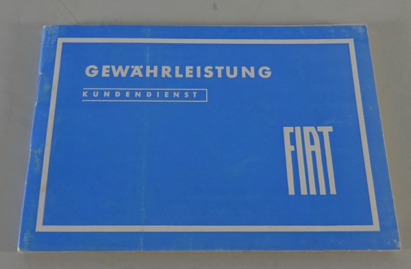 Scheckheft / Serviceheft blanko Fiat 500 / 600 / 850 / etc. Stand 06/1965