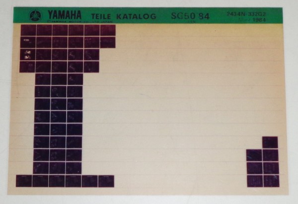 Microfich Parts Catalogue / Ersatzteilkatalog Yamaha SG 50 84 Stand 03/94