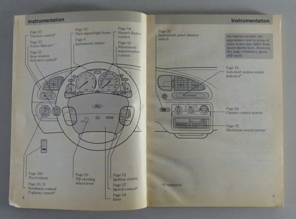 Owner´s Manual / Handbook Ford Contour Stand 1999