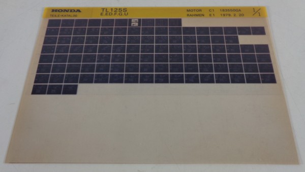 Microfich Ersatzteilkatalog Honda TL 125 S Stand 02/1979