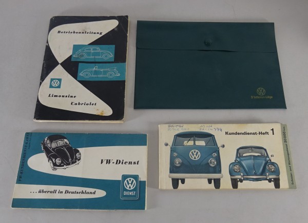 Bordmappe + Betriebsanleitung VW Käfer 1200 Limousine + Cabrio Stand 08/1960