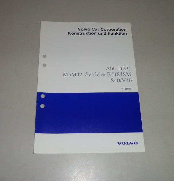 Werkstatthandbuch Funktion Volvo S40 / V40 Getriebe M5M42